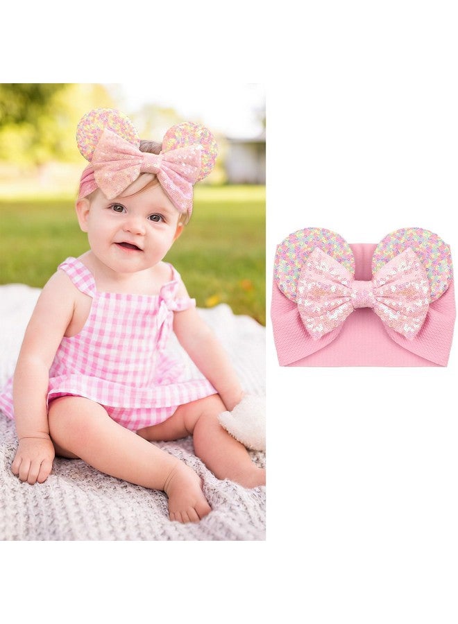 بي بي جيفتس عصابة رأس/غطاء رأس على شكل آذان فأر من BBGifts - للأطفال الصغار، الرضع، الأطفال - لوازم الحفلات - ترتر وردي - Image 1