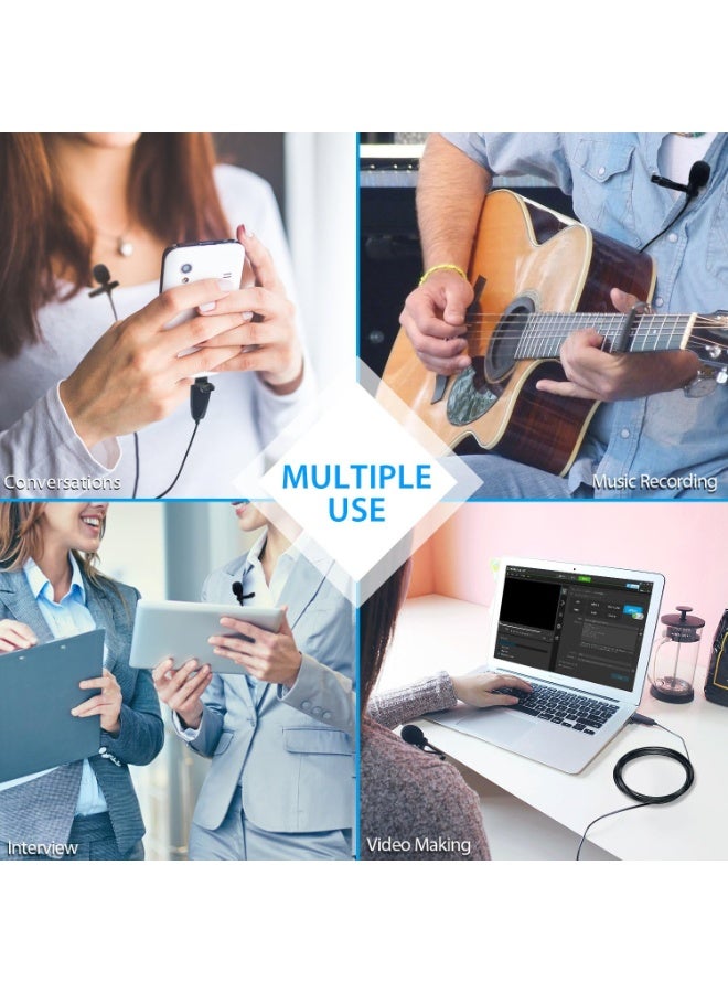 Clip-On Lavalier Microphone – Compact Condenser Mic for Video Recording, Podcasting, Online Meetings – Plug & Play for Multiple Devices - Image 2