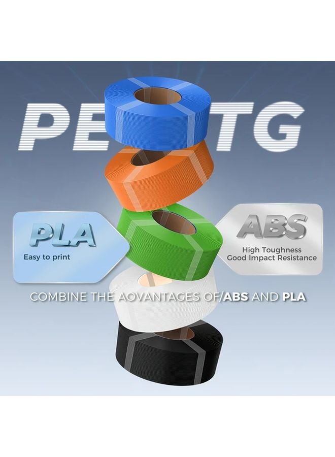 كرياليتي CR خيوط PETG 1.75 مم 2.2 رطل بكرية مجانية عالية الدقة أبيض - Image 5