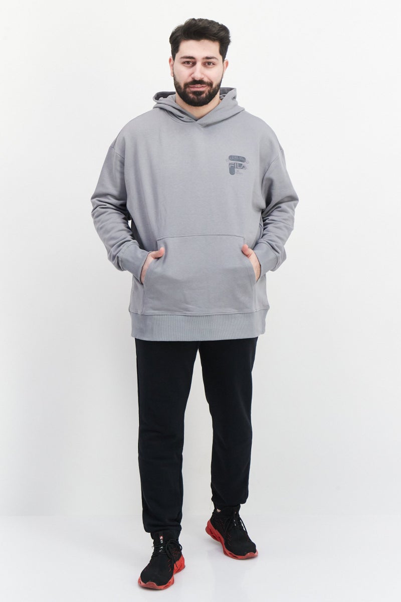 FILA هودي تدريب رياضي للرجال، رمادي - Image 4