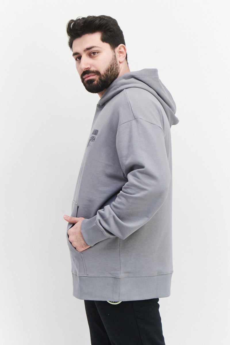 FILA هودي تدريب رياضي للرجال، رمادي - Image 3