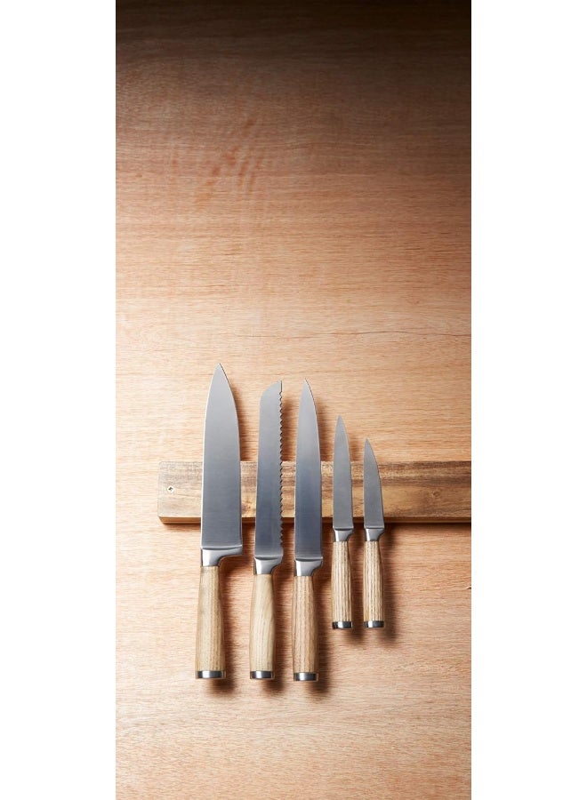 natural elements Acacia Wood Magnetic Knife Rack, 45X2.5X9Cm, Gift Boxed - Image 2
