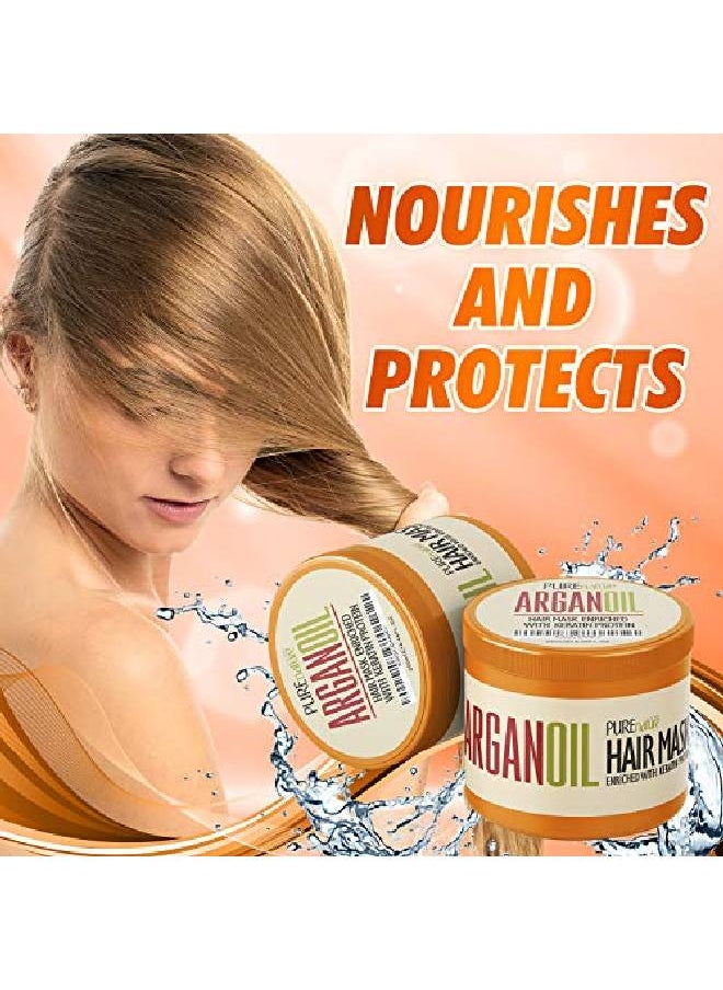 Pure Nature Lux Spa - Moroccan Argan Oil Hair Mask Sulfate Free Deep Conditioner Treatment For​ Dry Damaged Hair Split End Moisturizer Hydrating Product - Image 1