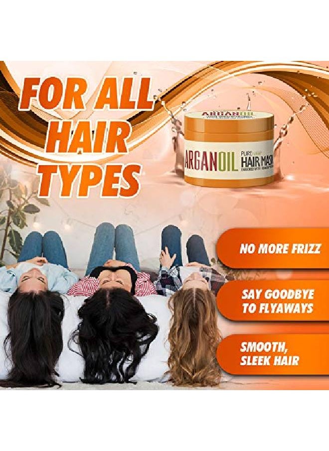Pure Nature Lux Spa - Moroccan Argan Oil Hair Mask Sulfate Free Deep Conditioner Treatment For​ Dry Damaged Hair Split End Moisturizer Hydrating Product - Image 1