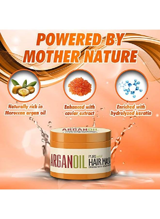 Pure Nature Lux Spa - Moroccan Argan Oil Hair Mask Sulfate Free Deep Conditioner Treatment For​ Dry Damaged Hair Split End Moisturizer Hydrating Product - Image 1