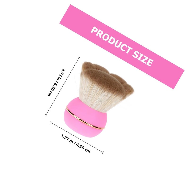 Portable Pink Loose Powder Blush Brush Cap, Small Waist Fluffy Foundation Applicator for Women, Makeup Accessory for Natural Cosmetic Powder Application - Image 2