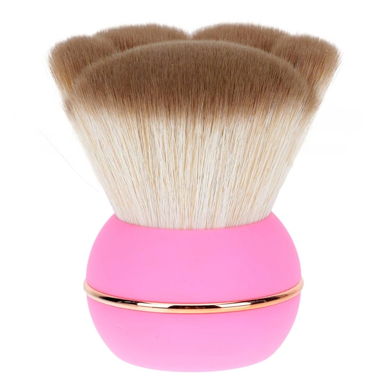 Portable Pink Loose Powder Blush Brush Cap, Small Waist Fluffy Foundation Applicator for Women, Makeup Accessory for Natural Cosmetic Powder Application - Image 1