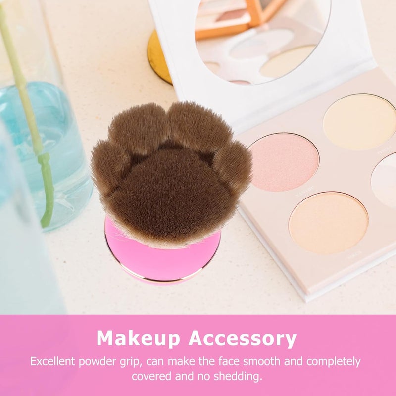 Portable Pink Loose Powder Blush Brush Cap, Small Waist Fluffy Foundation Applicator for Women, Makeup Accessory for Natural Cosmetic Powder Application - Image 3