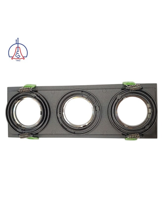 AL SALHIYA LIGHTING Spot Light Frame GU10 Triple Square Movable DB-14 - Black - Image 2