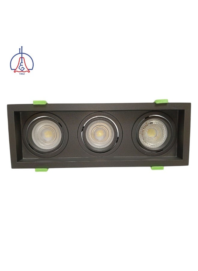 AL SALHIYA LIGHTING Spot Light Frame GU10 Triple Square Movable DB-14 - Black - Image 3