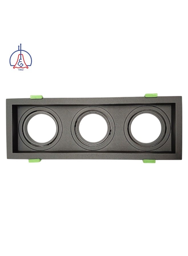 AL SALHIYA LIGHTING Spot Light Frame GU10 Triple Square Movable DB-14 - Black - Image 1