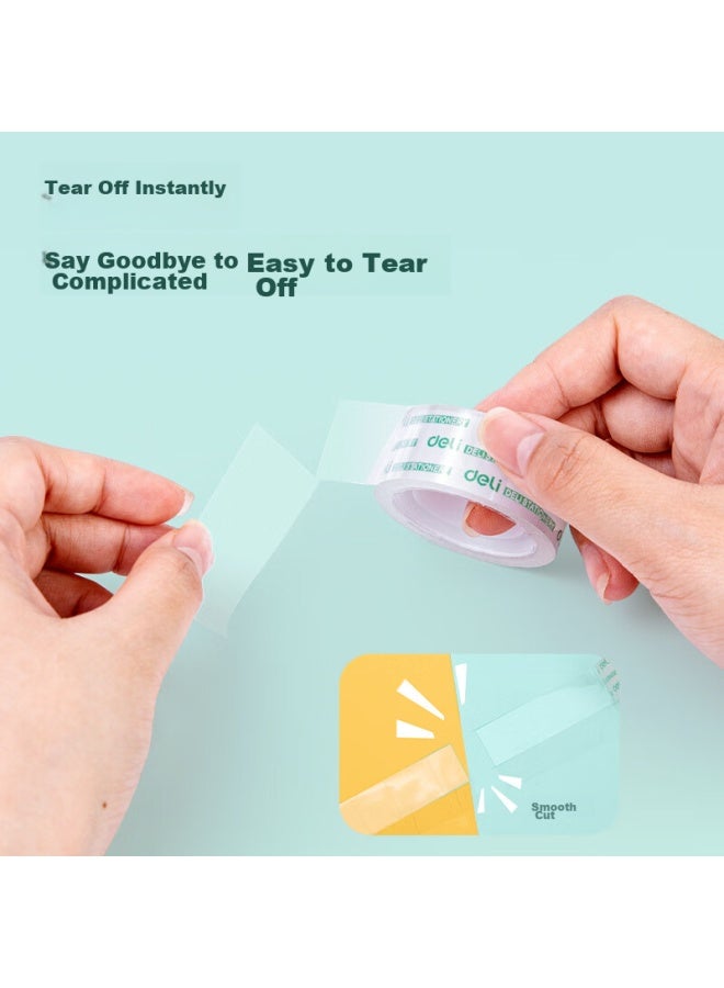 ديلي Deli Easy-tear شريط عالي الشفافية، 18mm*18y شريط صغير عالي الالتصاق، أساسي للعودة، لوازم الدراسة، أدوات طلابية لتصحيح الأخطاء، 8 لفات، لوازم مكتبية، 30063 - Image 2