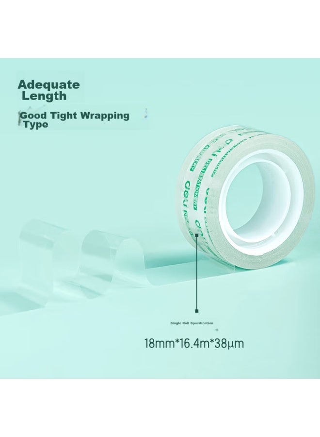 ديلي Deli Easy-tear شريط عالي الشفافية، 18mm*18y شريط صغير عالي الالتصاق، أساسي للعودة، لوازم الدراسة، أدوات طلابية لتصحيح الأخطاء، 8 لفات، لوازم مكتبية، 30063 - Image 4