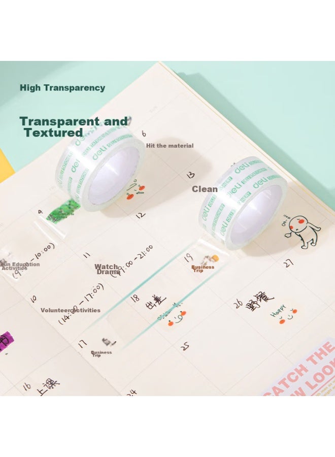 ديلي Deli Easy-tear شريط عالي الشفافية، 18mm*18y شريط صغير عالي الالتصاق، أساسي للعودة، لوازم الدراسة، أدوات طلابية لتصحيح الأخطاء، 8 لفات، لوازم مكتبية، 30063 - Image 3