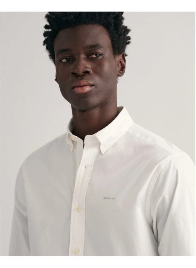 غانت قميص أكسفورد بنقشة دقيقة بقصة منتظمة من غانت