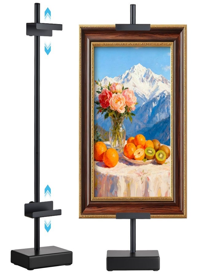Rofio Adjustable Tabletop Easel Stand, picture easel stand up to 17” H, Metal Picture Frame Holder for Artwork, Photo, Signs & Certificates (Black) - Image 1