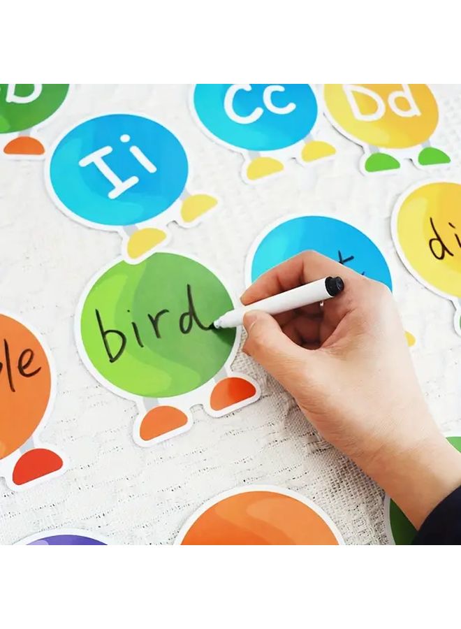 33Pcs Alphabet Learning Cards Double Sided Writable With Pen For Classroom Home - Image 4