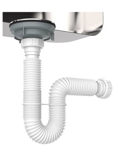 Expandable Sink Drain Pipe, Bathroom and Kitchen Sink Drain Pipe, 15-31 Inch Universal Sink Pipe, Bathroom Washbasin Kitchen Sink Drain Pipe Assembly