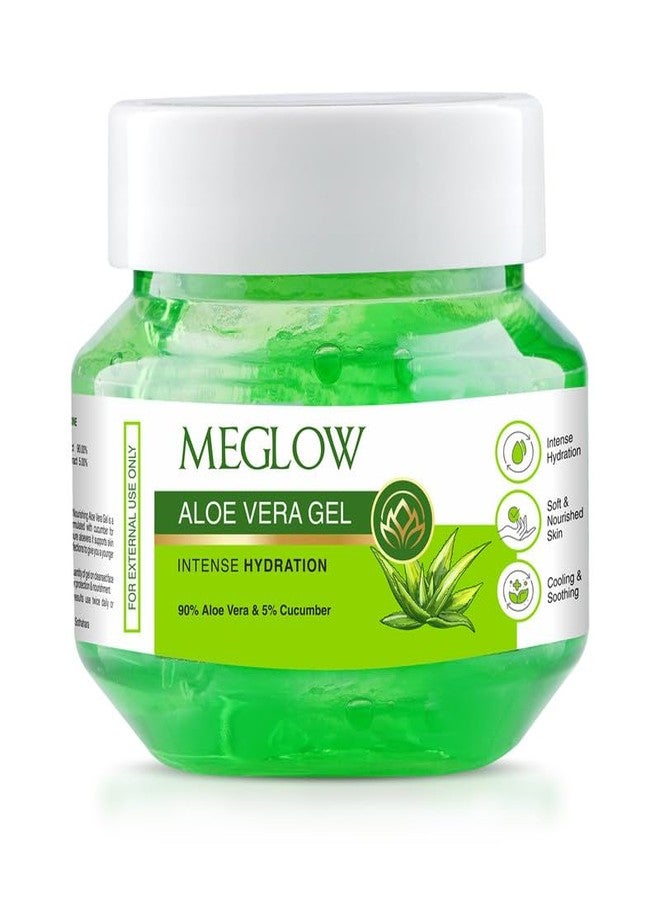 Meglow Aloe Vera Gel for Intense Hydration | Get Soft, Smooth & Nourished Skin | Pure Aloevera Gel with Cucumber Extracts | Naturally Hydrating & Skin Moisturizing Gel 100g - Pack of 1 - Image 1