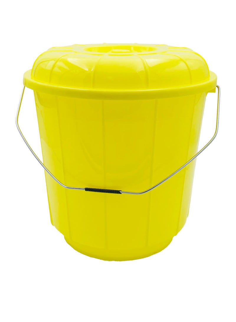 Ideal Pack Plastic Bucket with Lid – 20L Capacity | Heavy-Duty, Durable Storage Container for Home, Cleaning, Gardening, and Industrial Use Yellow - Image 1