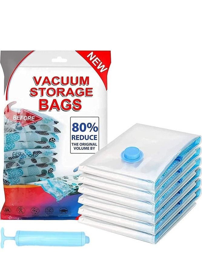 6 Piece Space Saving Vacuum Storage Bags Set with Travel Hand Pump  Maximize Storage and Minimize Clutter in Style