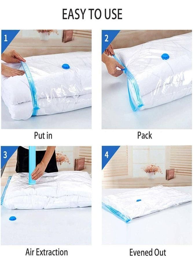 6 Piece Space Saving Vacuum Storage Bags Set with Travel Hand Pump  Maximize Storage and Minimize Clutter in Style
