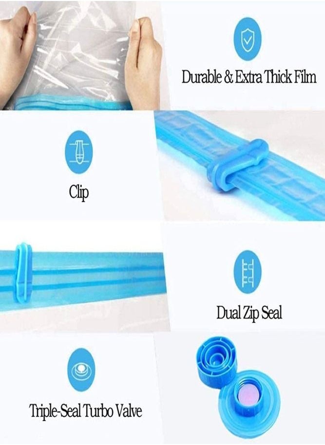 6 Piece Space Saving Vacuum Storage Bags Set with Travel Hand Pump  Maximize Storage and Minimize Clutter in Style