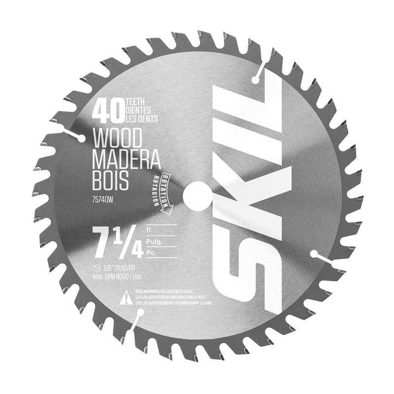 Skil 75740W 7-1/4"" 40-Tooth Carbide Tipped Circular Saw Blade For Skil Circular Saws 5280-01/5180-01/5080-01