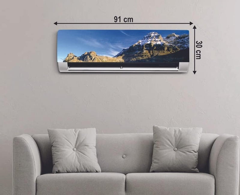 DreamKraft Decorative Beautiful 3D Mountain Abstract Nature AC Sticker (Multicolor PVC Vinyl 30cm x 91cm) - Image 3