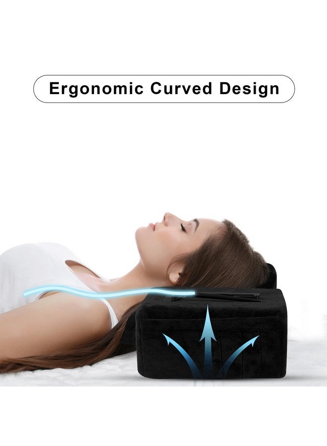 IMENE Lash Pillow for Eyelash Extensions- Memory Foam Lash Pillow with Neck and Back Support, Large Ergonomic lash Bed Pillow with Velvet Pillowcase and Lash Organizer Pockets - Image 2