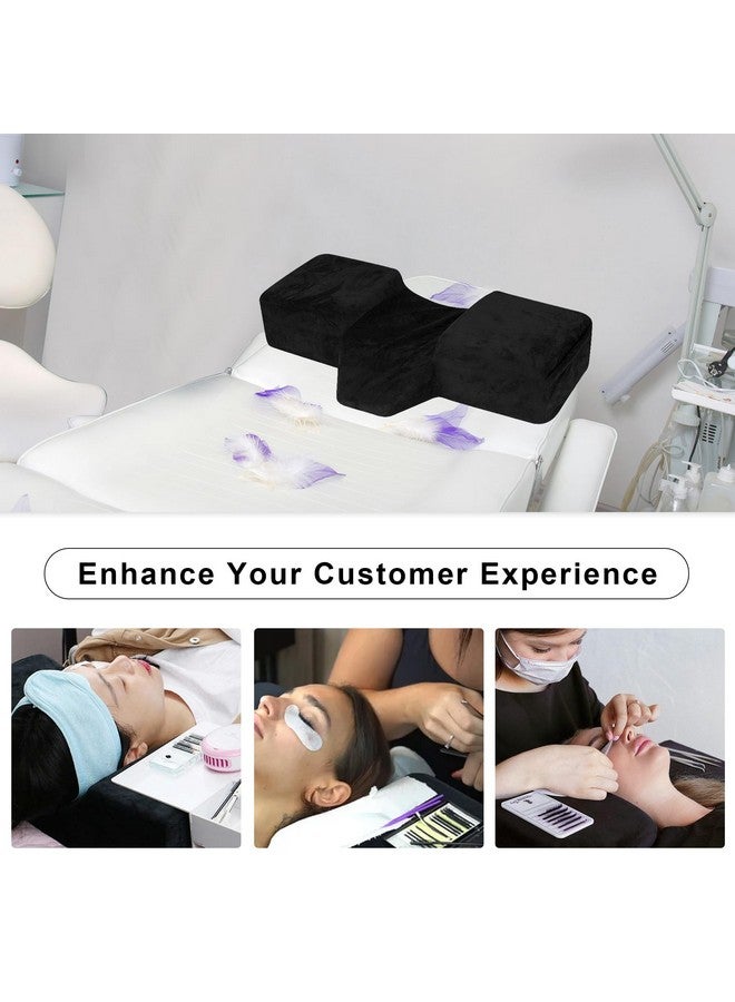 IMENE Lash Pillow for Eyelash Extensions- Memory Foam Lash Pillow with Neck and Back Support, Large Ergonomic lash Bed Pillow with Velvet Pillowcase and Lash Organizer Pockets - Image 5