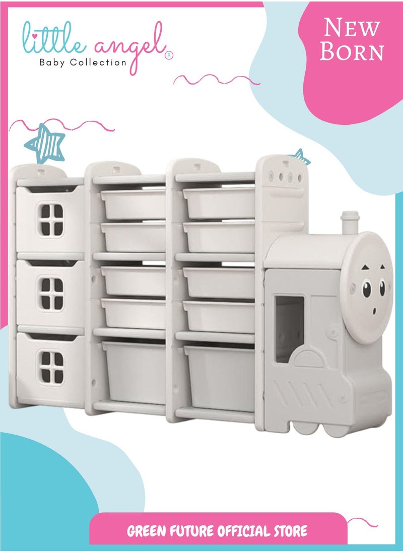 Kids Toy Organizer with Bins - Train-Themed Multi-Layer Storage Rack for Toys, Clothes, and Accessories, Perfect for Playroom or Bedroom - pzsku/Z96C2C028743CEBD3EFC9Z/45/_/1736081772/3c42184a-d299-4285-ac12-a115be50df52