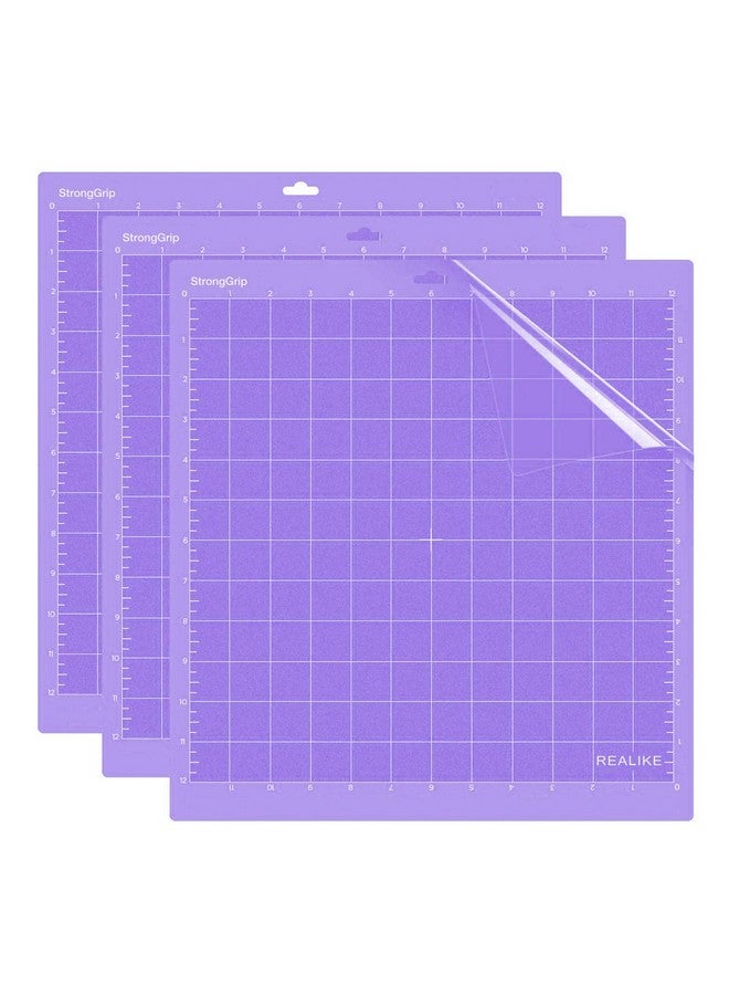 REALIKE 12X12 Stronggrip Cutting Mat For Cricut Maker 3/Maker/Explore 3/Air 2/Air/One(3 Mats) Gridded Adhesive Non Slip Cut Mat For Crafts Quilting Sewing And All Arts - Image 1