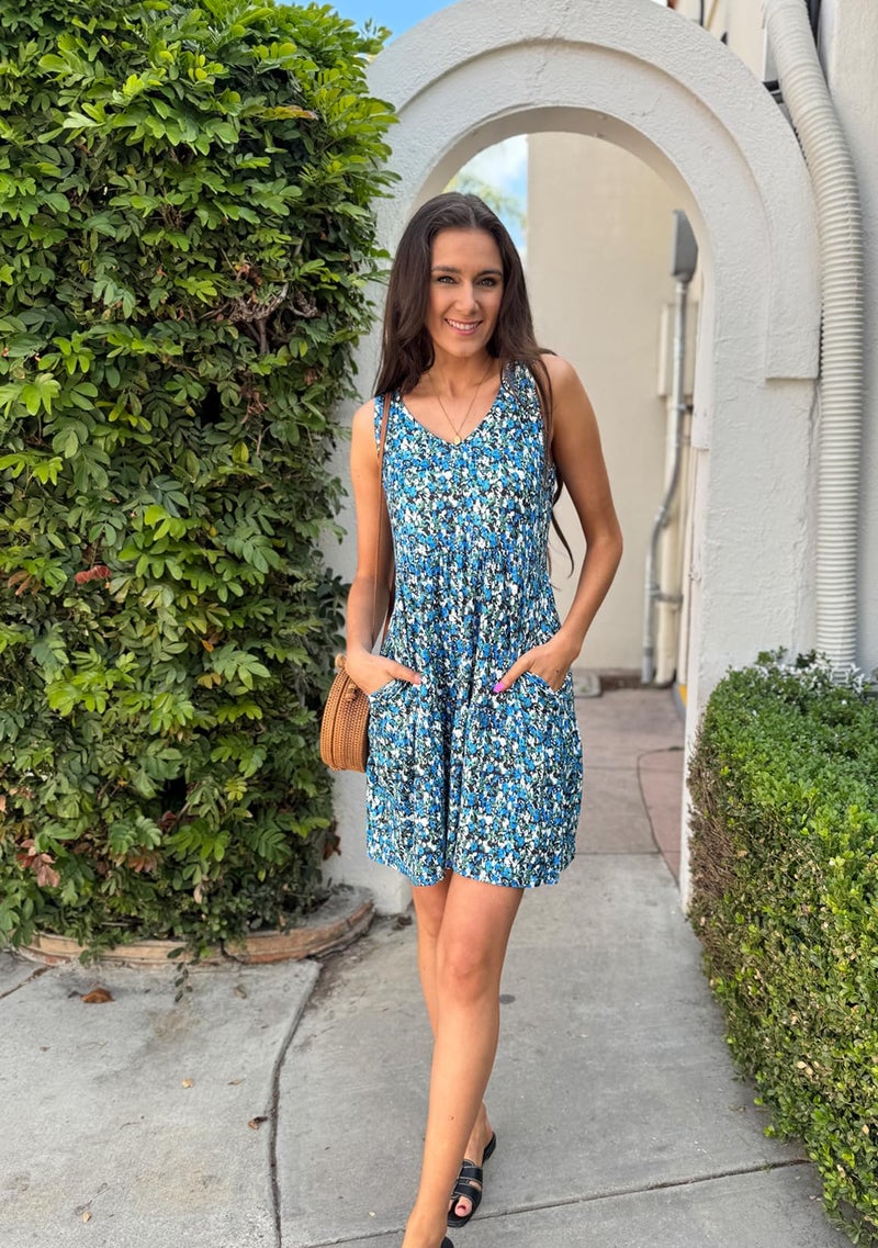 Hount Floral Spring Summer Dresses for Women 2025 Cute Dress Sleeveless Short Sundresses Casual Vacation Flowy Beach Boho Dress 3 M - Image 4
