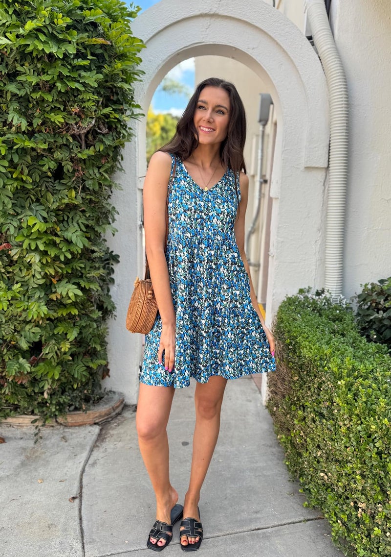 Hount Floral Spring Summer Dresses for Women 2025 Cute Dress Sleeveless Short Sundresses Casual Vacation Flowy Beach Boho Dress 3 M - Image 5