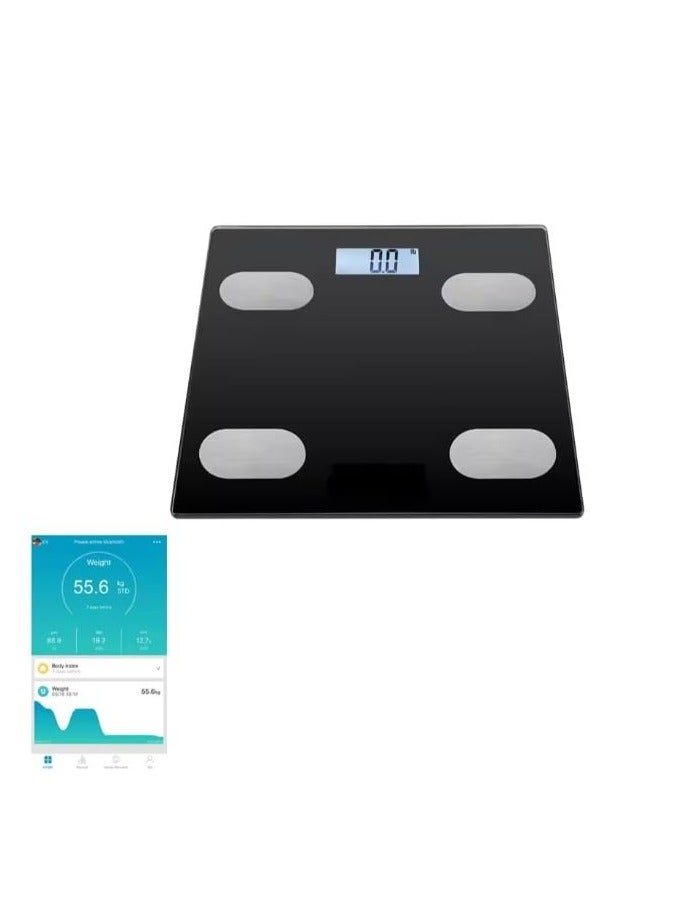 KRAWN Ultrathin Smart Scale with App Connectivity, 180kg Capacity, Auto On/Off, Body Weight & Room Temperature Display 47262 Black - Image 3