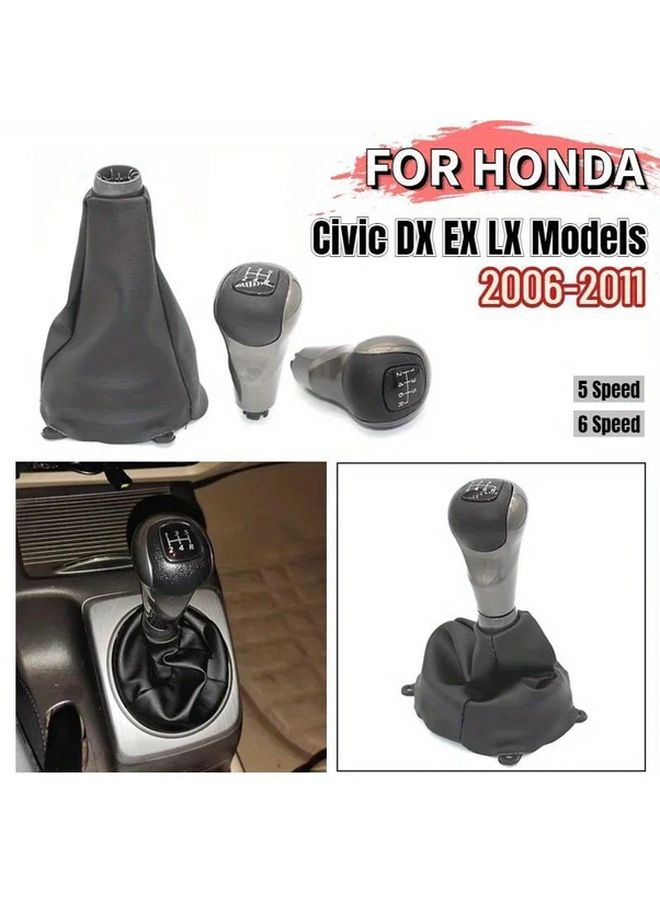 5 Speed Manual Car Gear Shift Knob Set With Start Cap Dustproof Premium Kit - Image 1