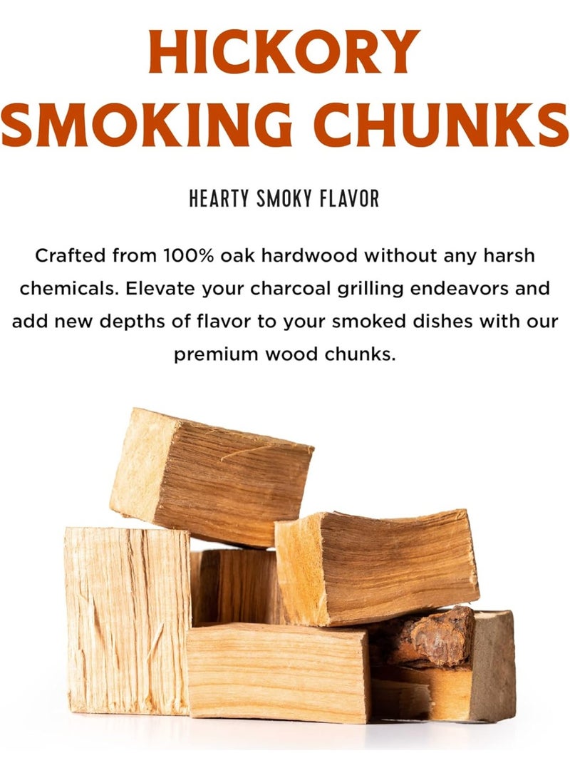 Fire & Flavor Hickory Wood Chunks for Smoking and Grilling - All-Natural, Long-Lasting with a Mildly Sweet Flavor - Large Chunk Wood Chips for Smokers,Red 2 kg  - Image 3