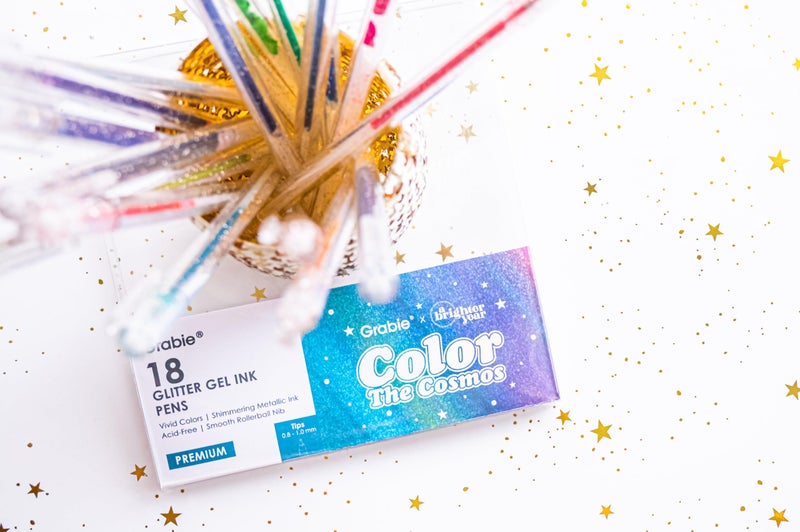 A Brighter Year + Grabie Color the Cosmos 18 Glitter Gel Pens - Image 3