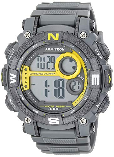 Armitron Sport Men's Quartz Sport Watch with Resin Strap, Gray, 22 (Model: 40/8284YGY) - Image 5