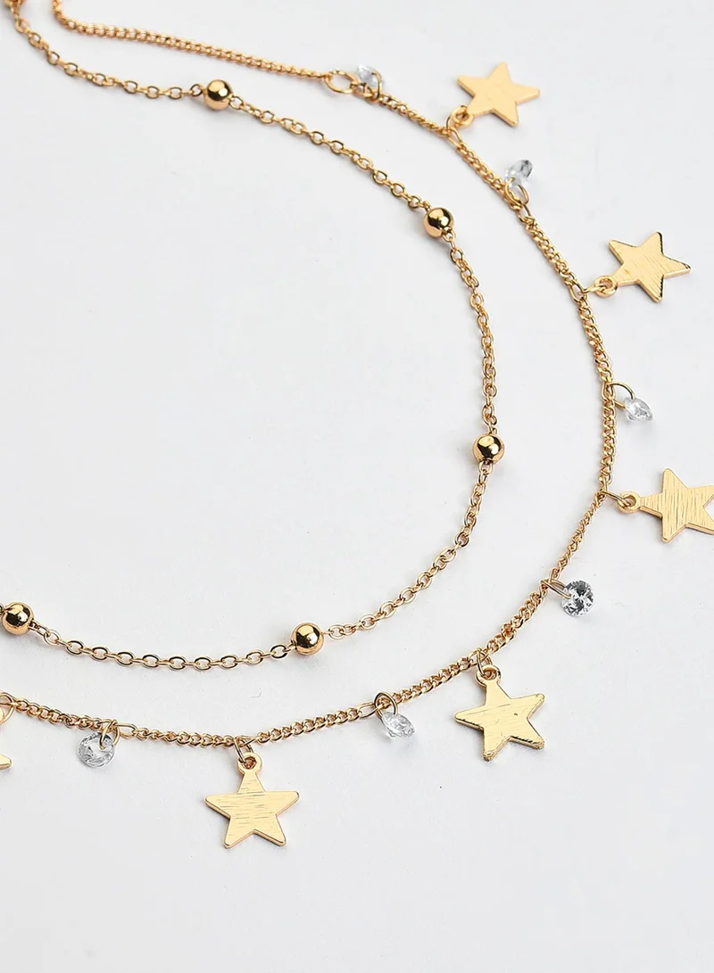SOHI Set Of 2 Brass Artificial Necklace Jewellery