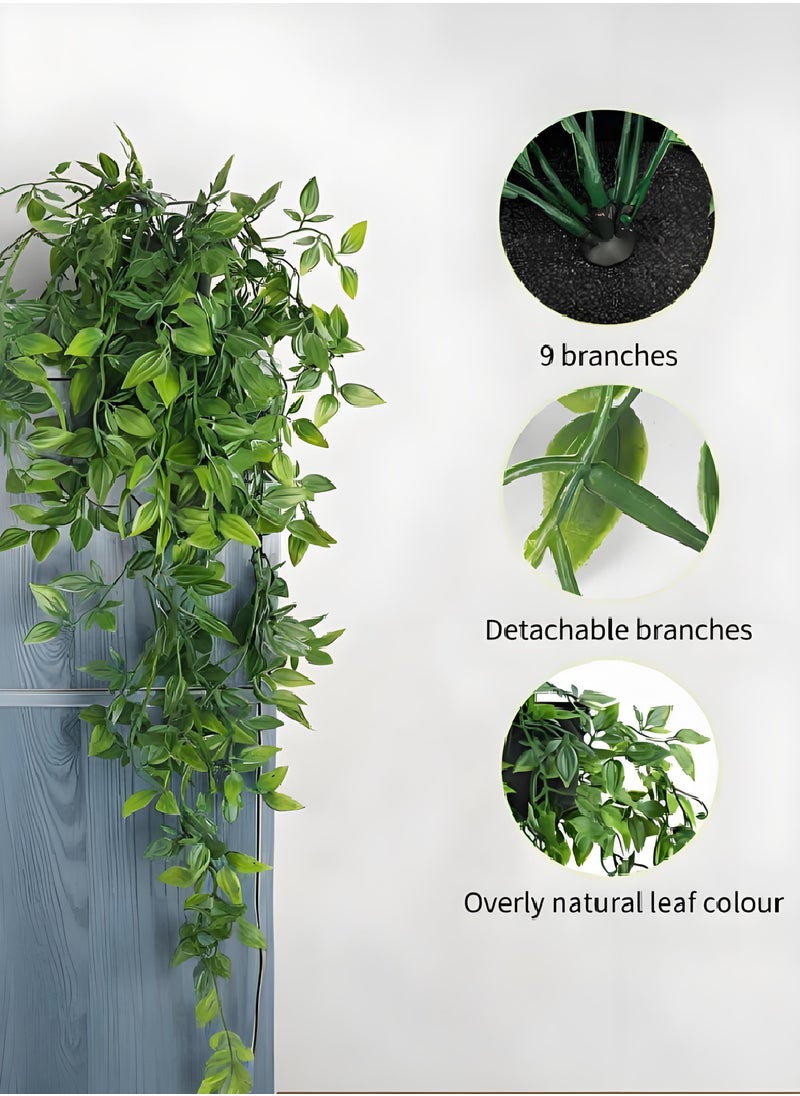 XiuWoo 2-Pack Artificial Hanging Plants with Planters – Fake Potted Vines for Wall, Room, Bedroom, Office or Outdoor Decoration  - Image 3