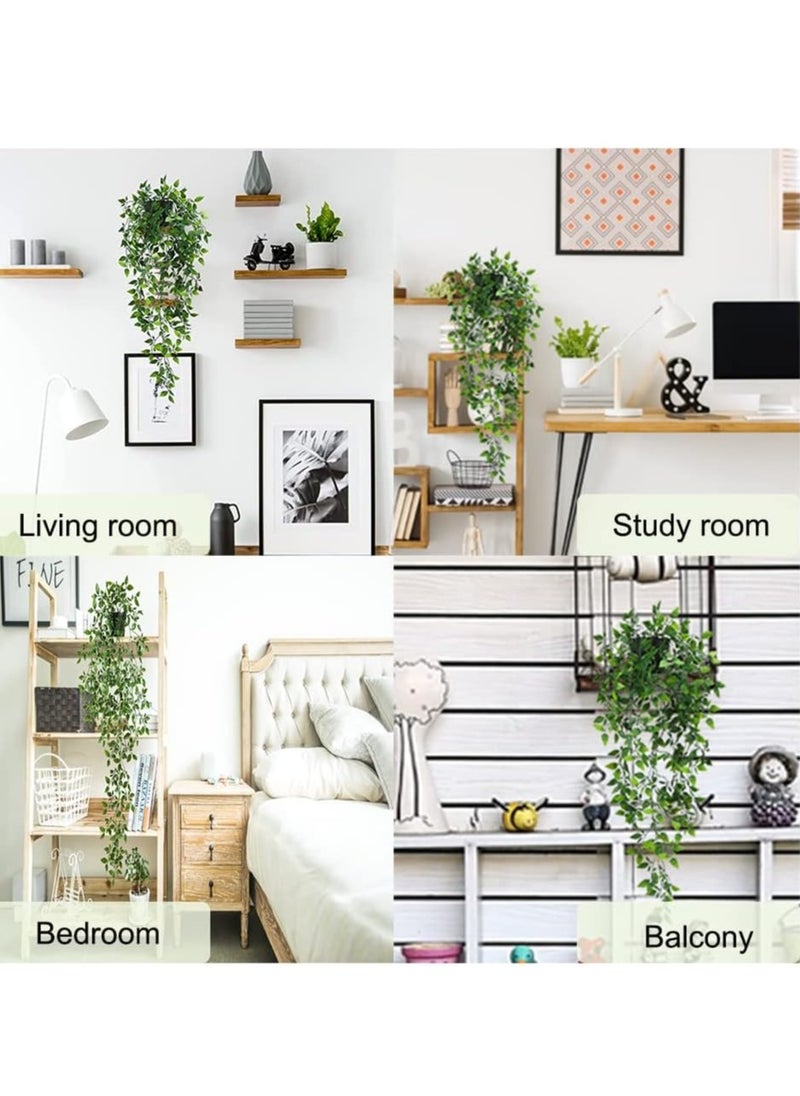 XiuWoo 2-Pack Artificial Hanging Plants with Planters – Fake Potted Vines for Wall, Room, Bedroom, Office or Outdoor Decoration  - Image 5