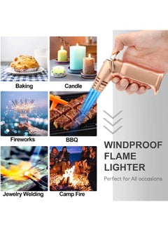 ALSAQER ALSAQER-Jobon 4 Jet Flame Windproof Butane Gas Lighter-Bakhoor  Lighter-Jobon Torch Lighter-BBQ Lighter (Gas not Included)-()  - Image 3