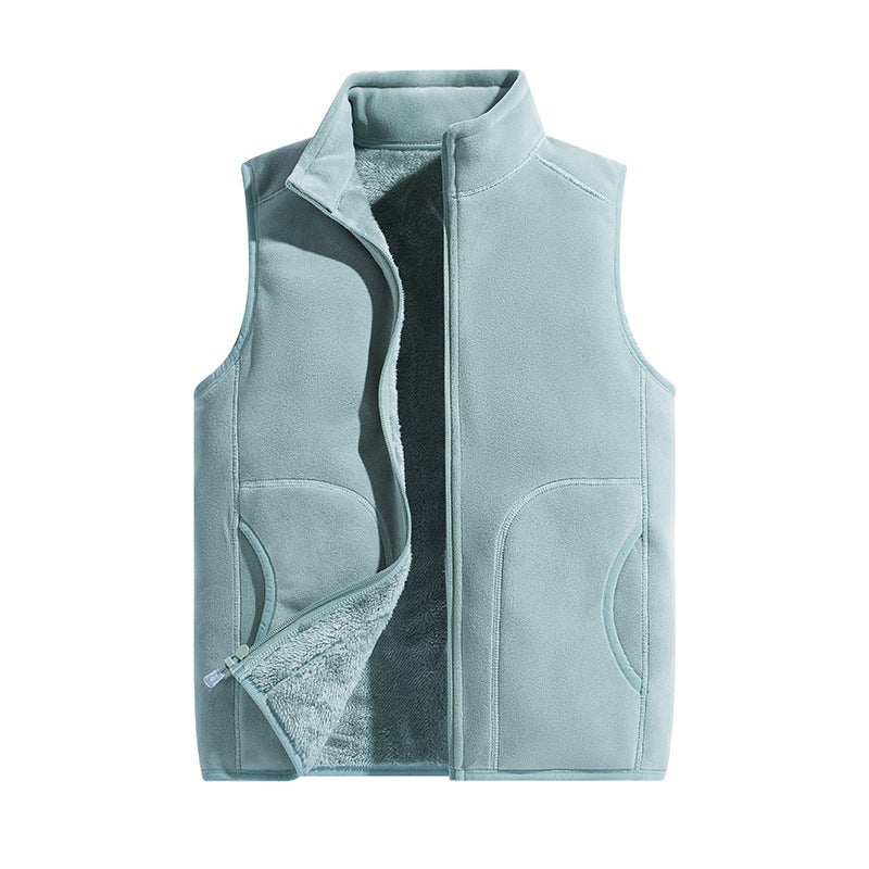 Polar Fleece Fleece-Lined Vest Men'S High Quality Thickened Vest Men'S And Women'S Warm 500 Grams Of Austrian Grain Fleece Shaking - Image 1