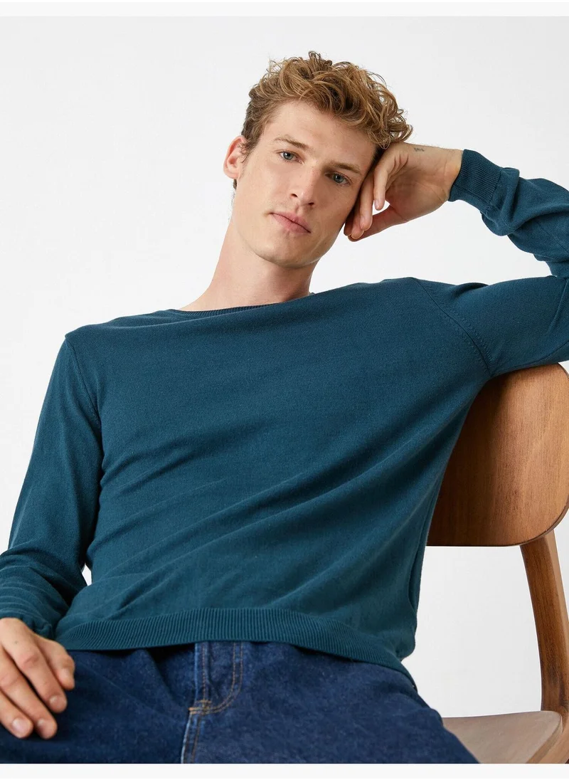 KOTON Basic Sweater Crew Neck Cotton