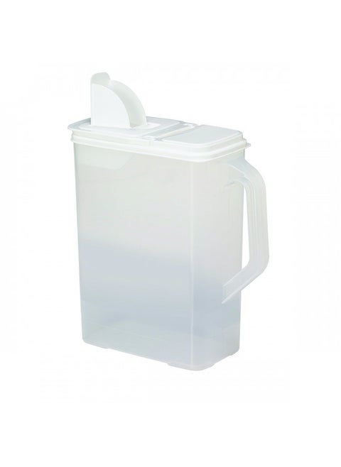 Buddeez Bulk Food Storage Container - 8 Quart All Purpose Clear & Large Pantry and Kitchen Organization and Storage - Cereal, Flour, Sugar, Rice Dispenser, EZ Grip Handle, EZ Pour Spout (White Lid)