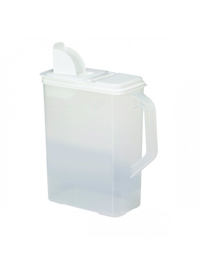 Buddeez Bulk Food Storage Container - 8 Quart All Purpose Clear & Large Pantry and Kitchen Organization and Storage - Cereal, Flour, Sugar, Rice Dispenser, EZ Grip Handle, EZ Pour Spout (White Lid)