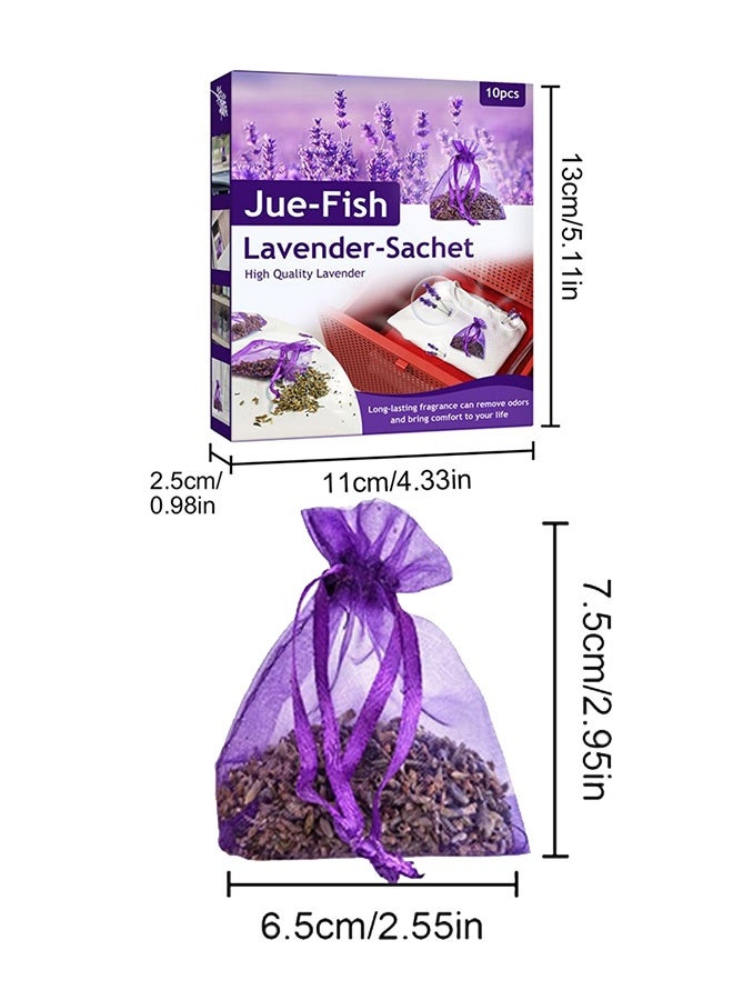 كوانتوم 10 قطع من أكياس اللافندر، معطر جو يدوم طويلاً، يُستخدم في خزائن الملابس والأدراج والسيارات برائحة منعشة - Image 2