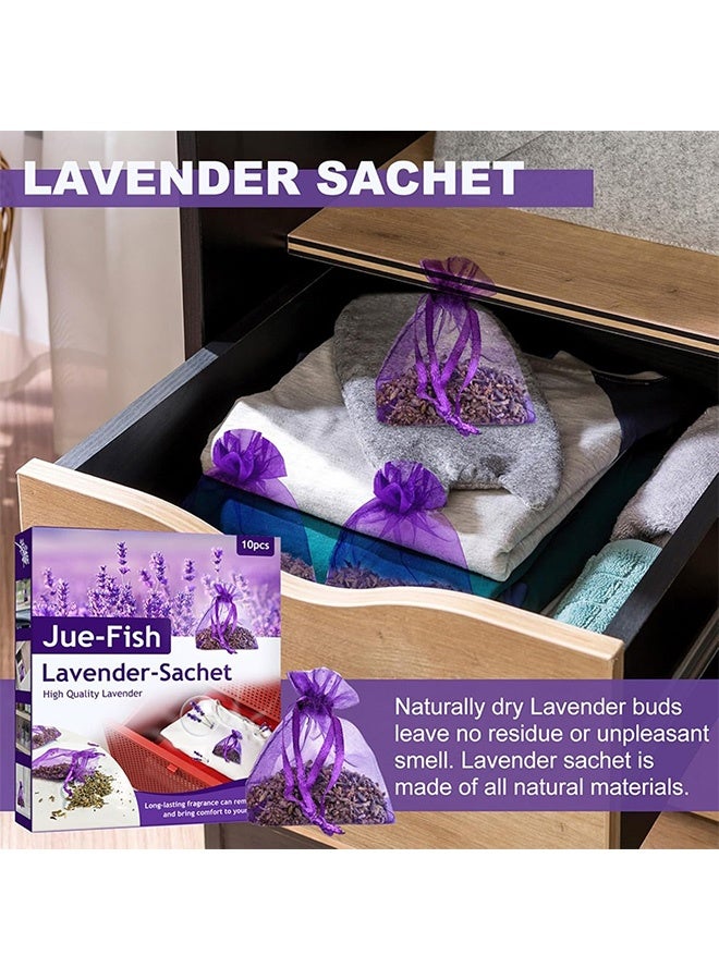 كوانتوم 10 قطع من أكياس اللافندر، معطر جو يدوم طويلاً، يُستخدم في خزائن الملابس والأدراج والسيارات برائحة منعشة - Image 5